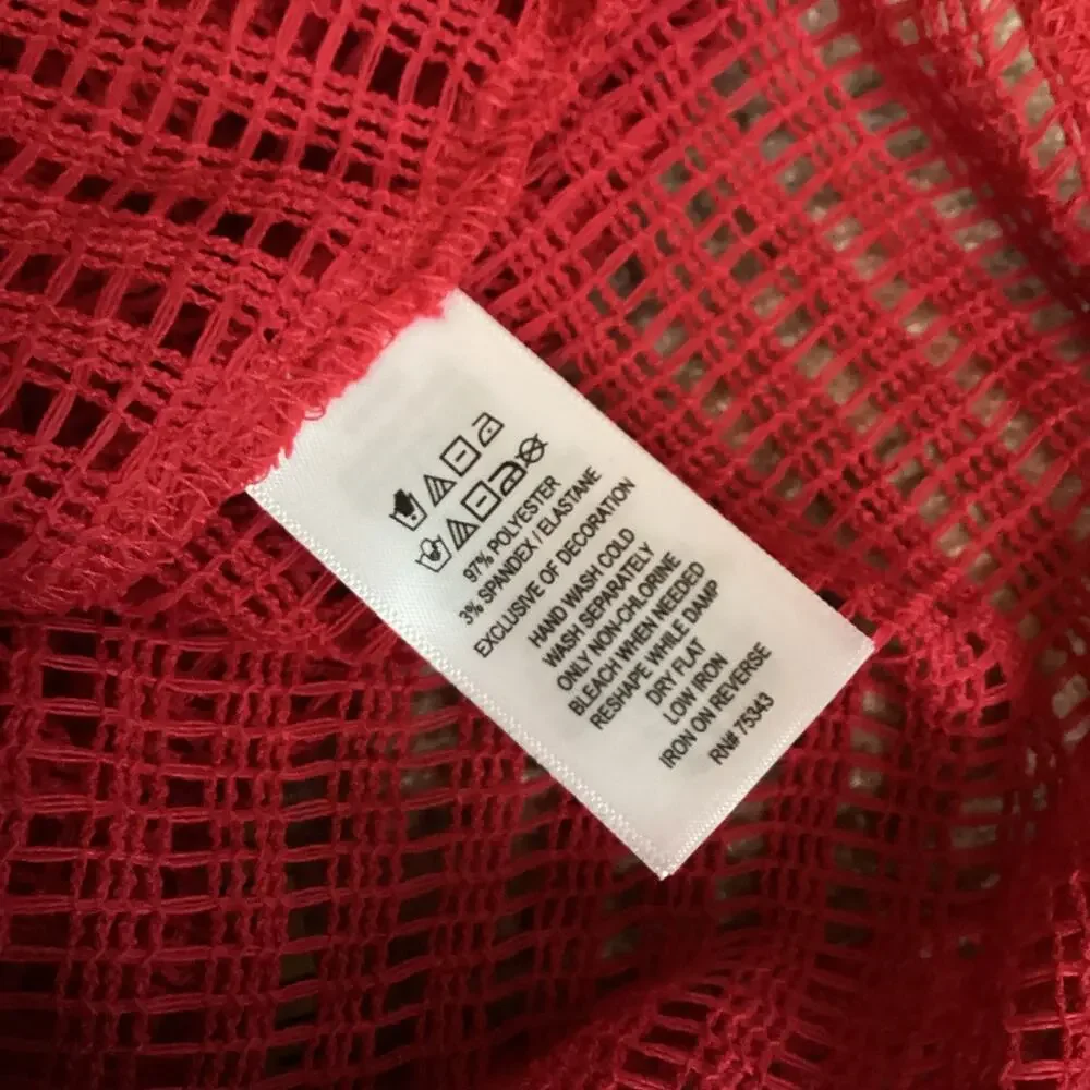 Haute Hippie Red Mesh Rope Strap Midi Cover Up Dress NWT S